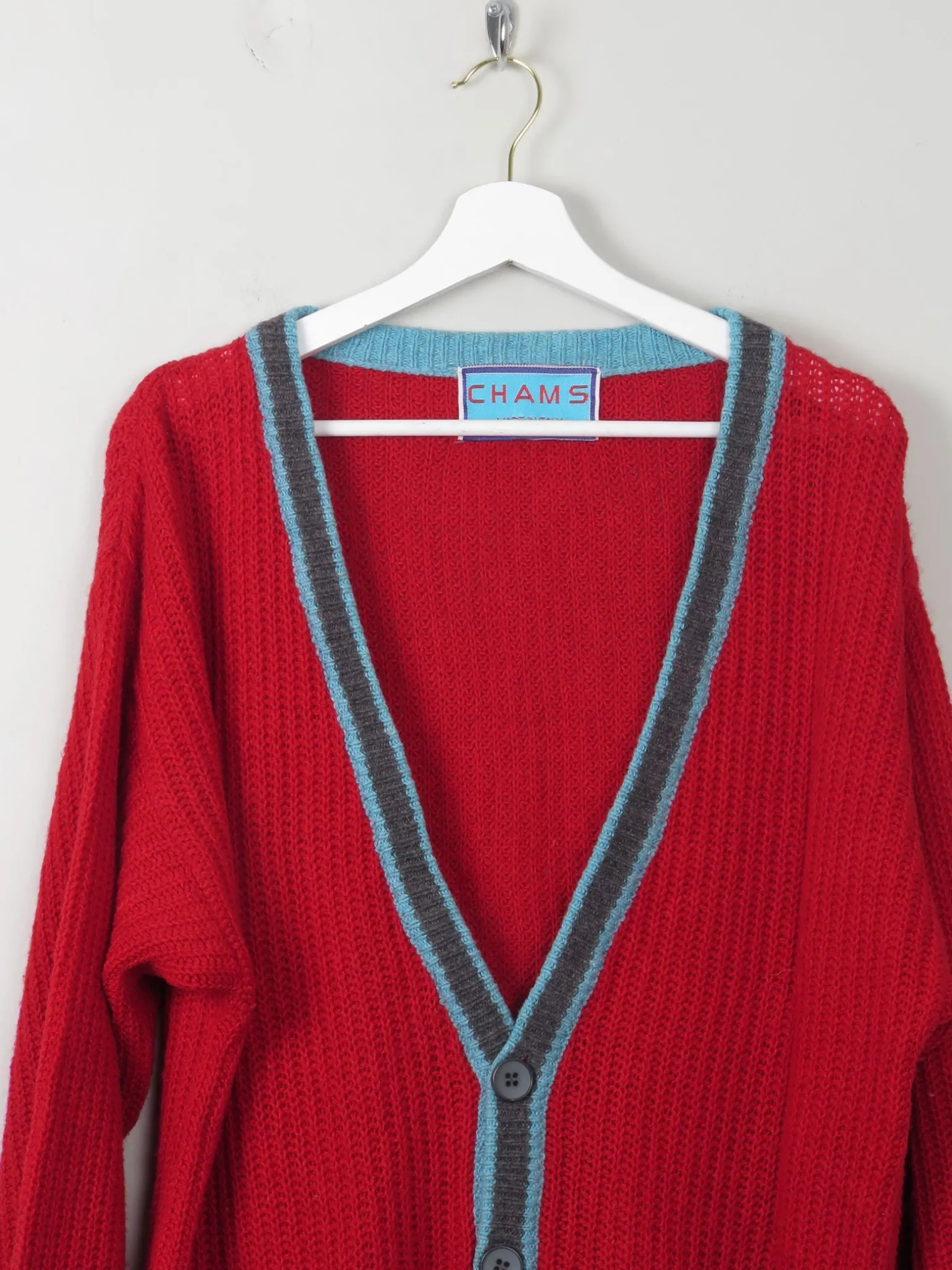 Men's Vintage Red Cardigan Chams M