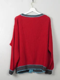 Men's Vintage Red Cardigan Chams M