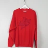 Men's Vintage Red Embroidered Sweatshirt L