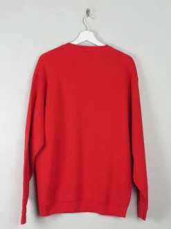 Men's Vintage Red Embroidered Sweatshirt L