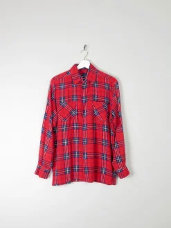 Men's Vintage Red Flannel Shirt S/M