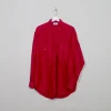 Men's Vintage Red Silk Shirt S