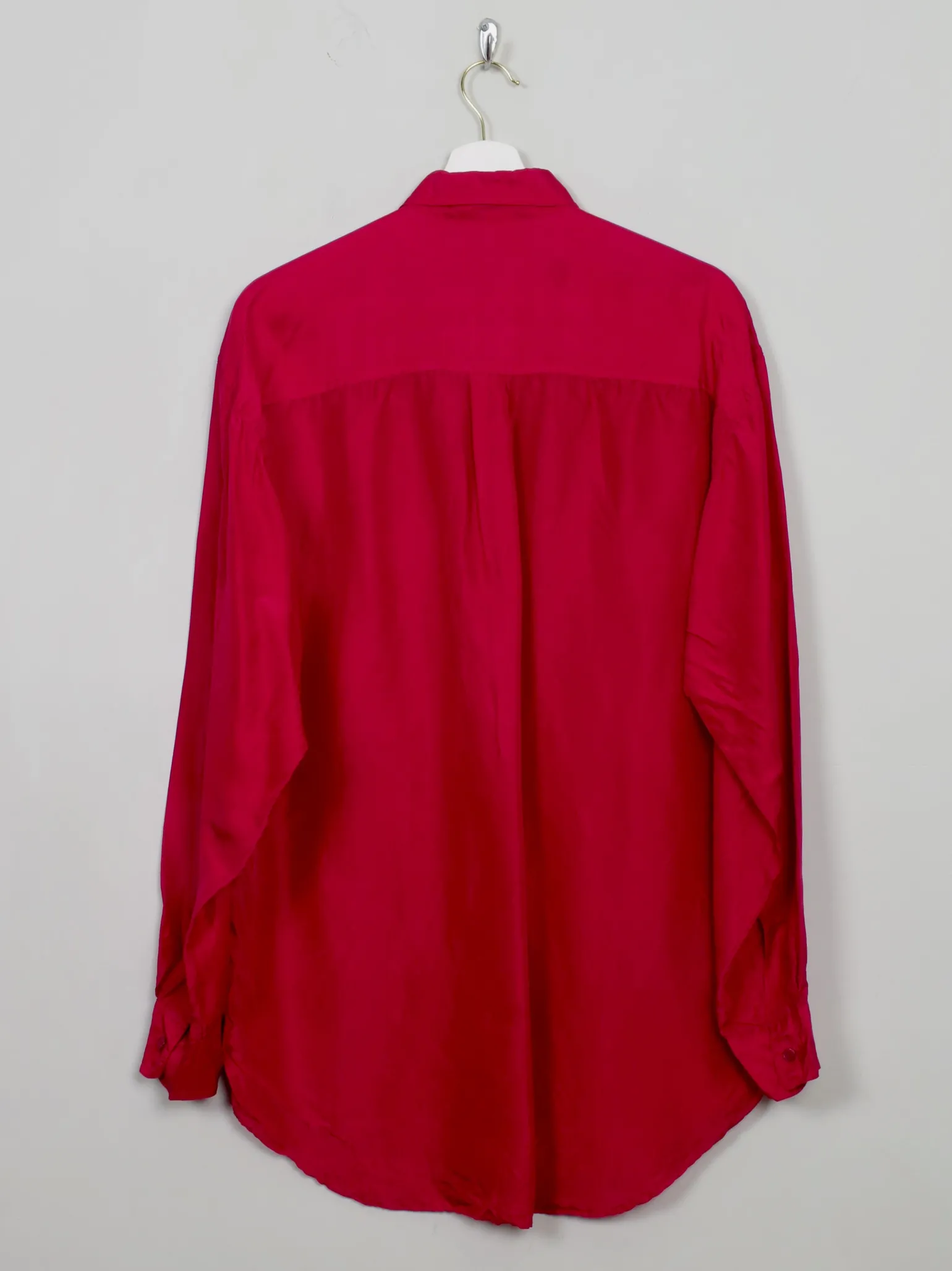 Men's Vintage Red Silk Shirt S