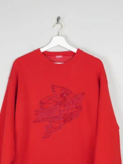 Men's Vintage Red Sweatshirt With Embroidered Logo L