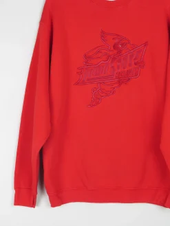 Men's Vintage Red Sweatshirt With Embroidered Logo L