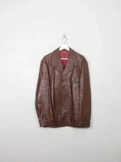 Men's Vintage Rust Leather Jacket 44/L