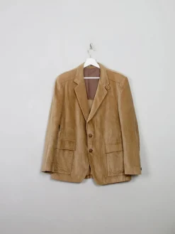 Men's Vintage 1970s Corduroy Tan Jacket M