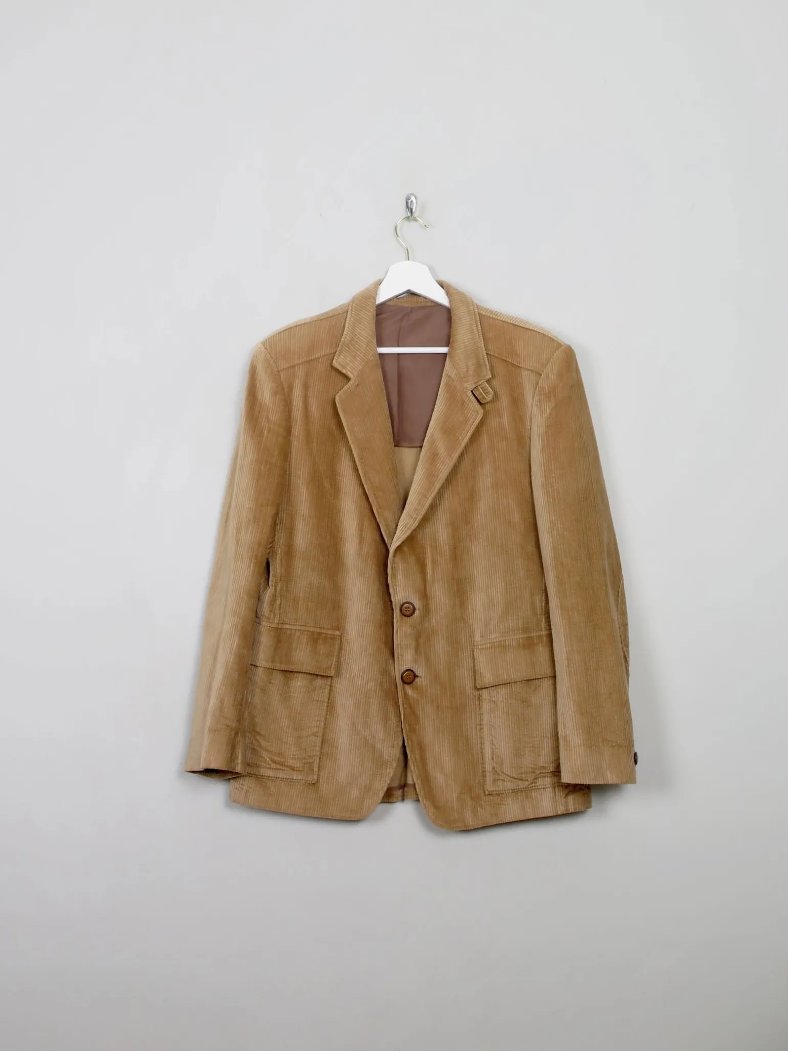 Men's Vintage 1970s Corduroy Tan Jacket M