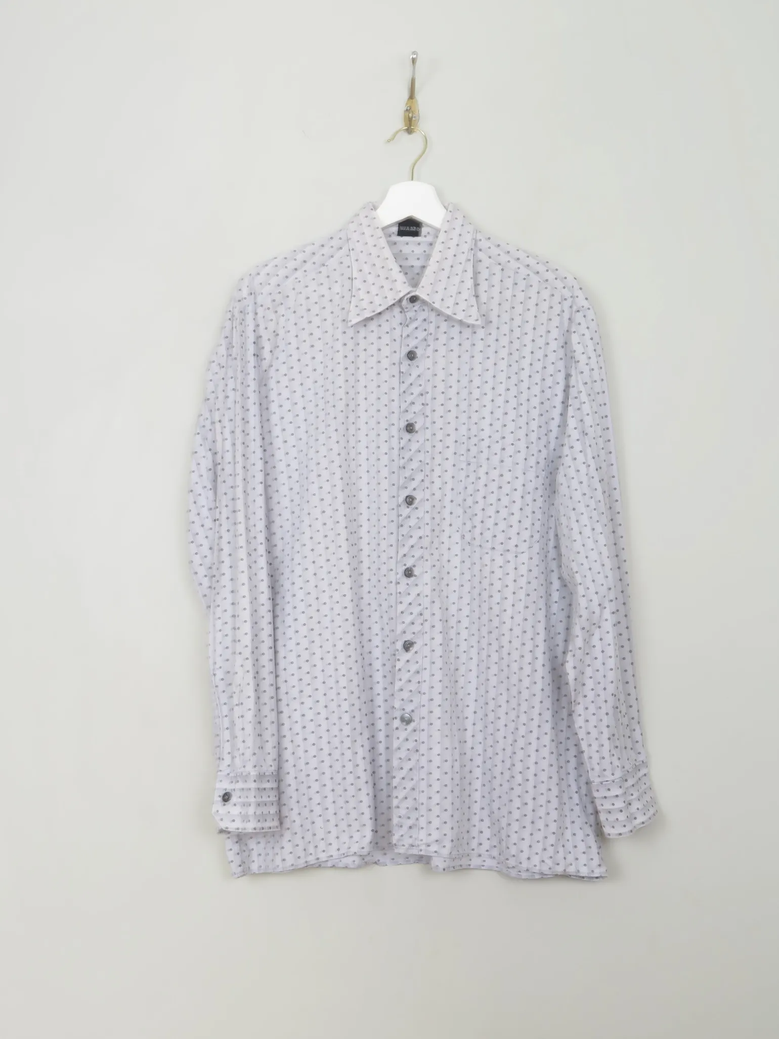 Men's Vintage 1970s Polka Dot Shirt L