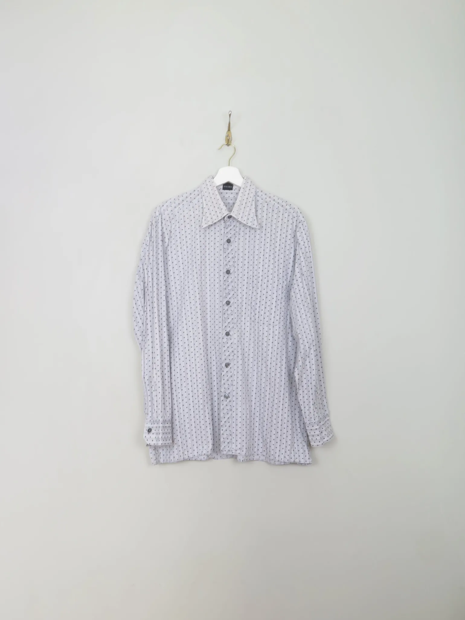 Men's Vintage 1970s Polka Dot Shirt L