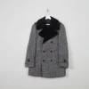Men's Vintage 1970s Tweed Black Coat 40 S/M