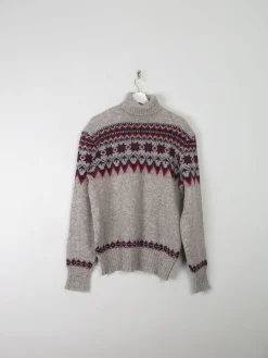 Men's Vintage Scandinavian Polo Neck Wool M/L