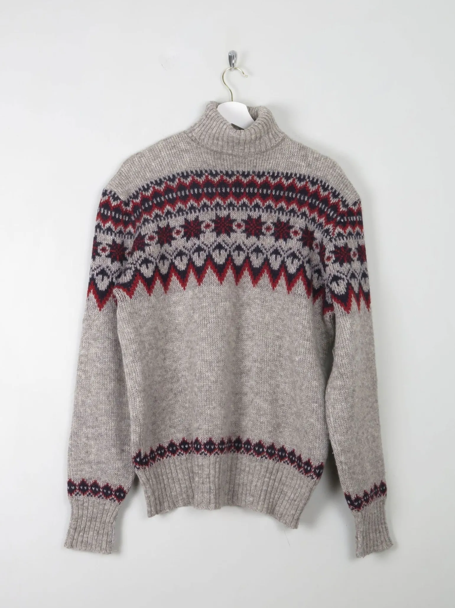 Men's Vintage Scandinavian Polo Neck Wool M/L