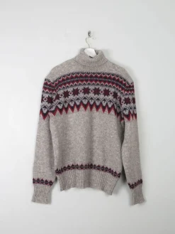 Men's Vintage Scandinavian Polo Neck Wool M/L