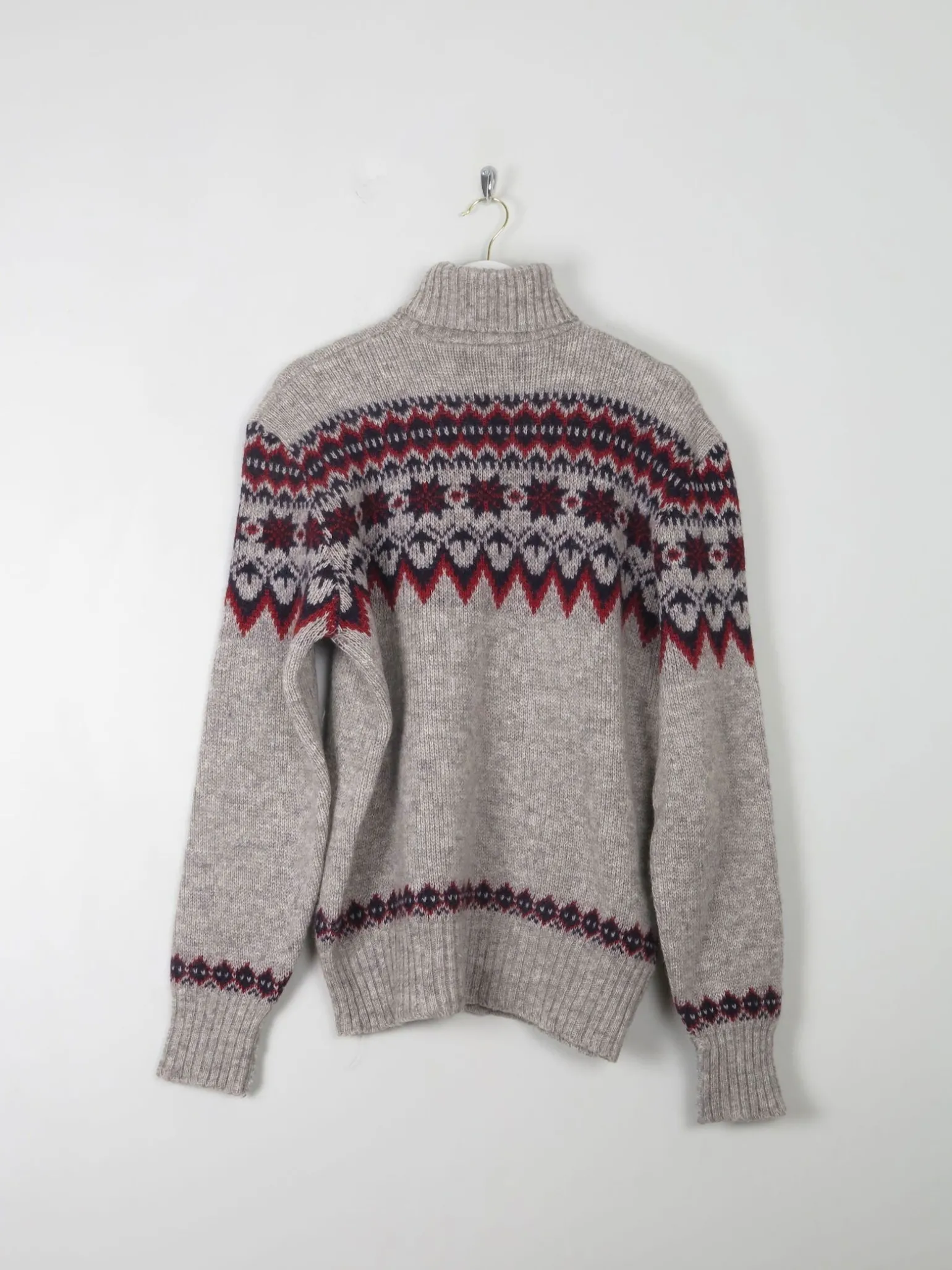 Men's Vintage Scandinavian Polo Neck Wool M/L