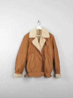 Men's Vintage Sheepskin Aviator Style Jacket S