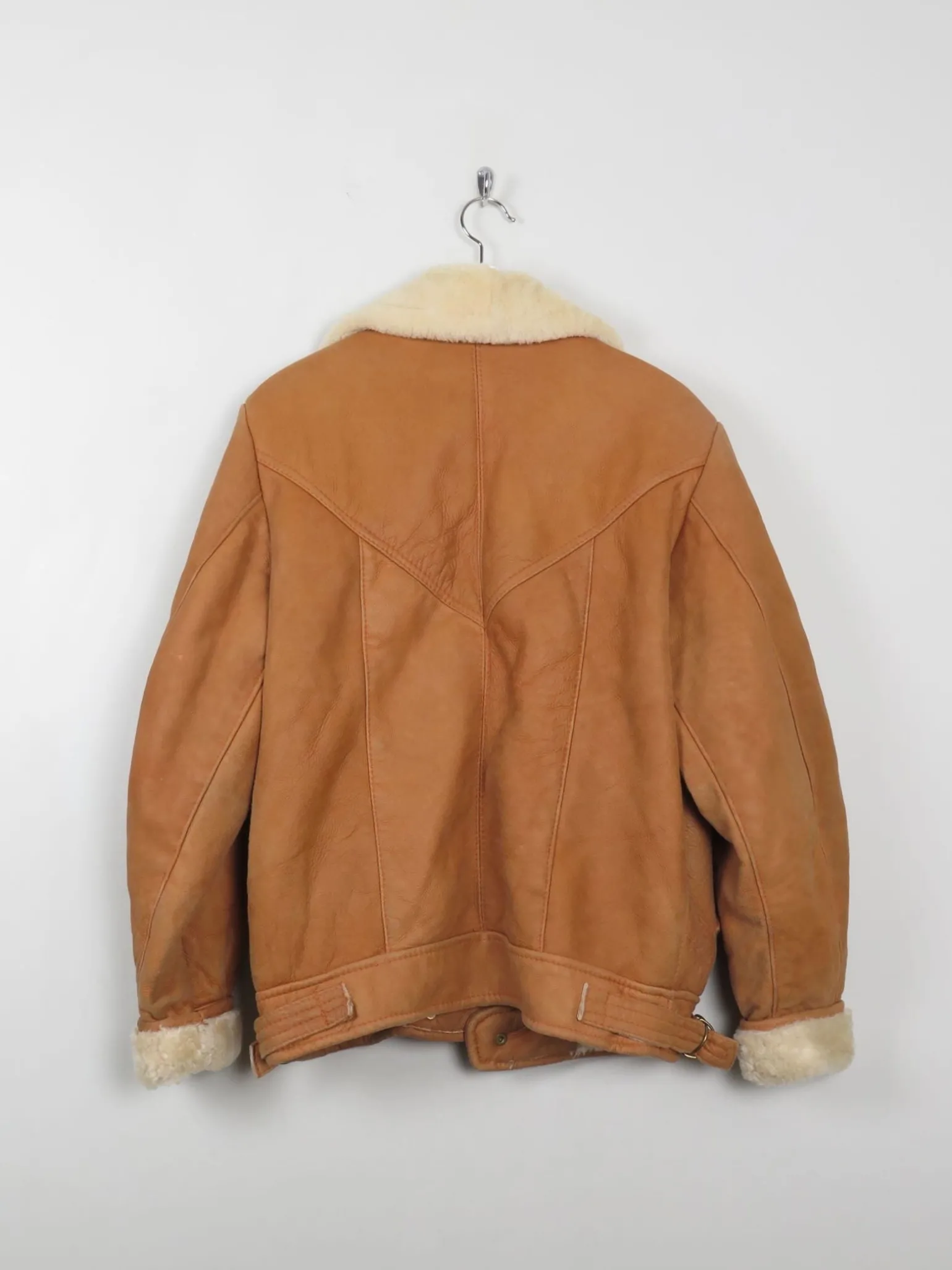 Men's Vintage Sheepskin Aviator Style Jacket S