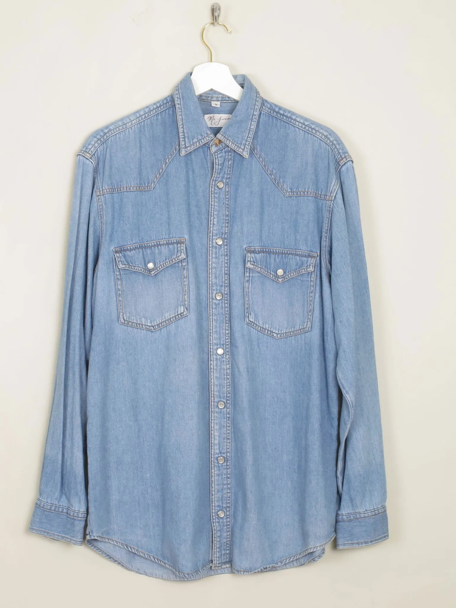 Men's Vintage Shirt Blue Denim S