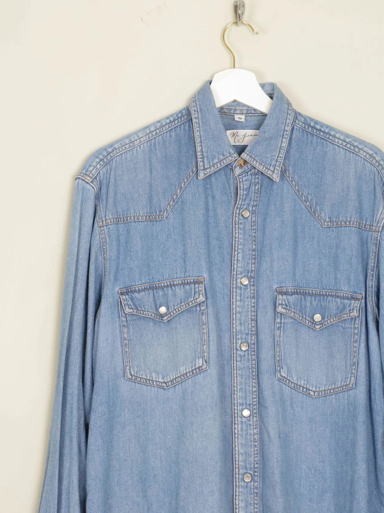 Men's Vintage Shirt Blue Denim S