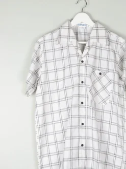 Men's Vintage Shirt 1950s Black & White Check M
