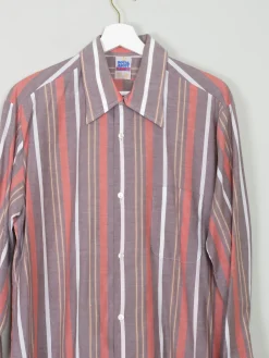 Men's Vintage Shirt 1970's Striped Royal Ascot L