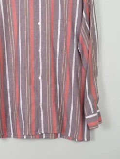 Men's Vintage Shirt 1970's Striped Royal Ascot L