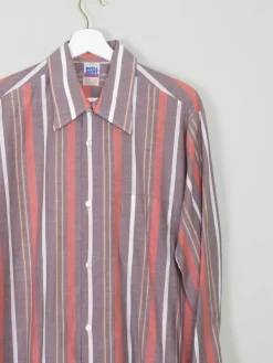 Men's Vintage Shirt 1970's Striped Royal Ascot L