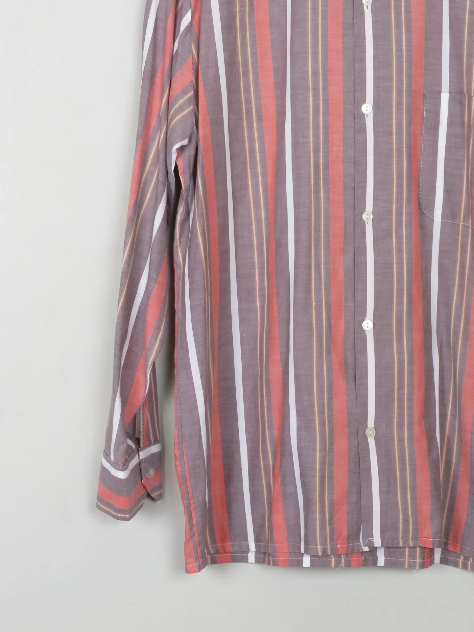 Men's Vintage Shirt 1970's Striped Royal Ascot L