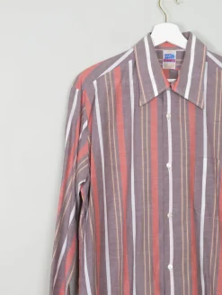Men's Vintage Shirt 1970's Striped Royal Ascot L
