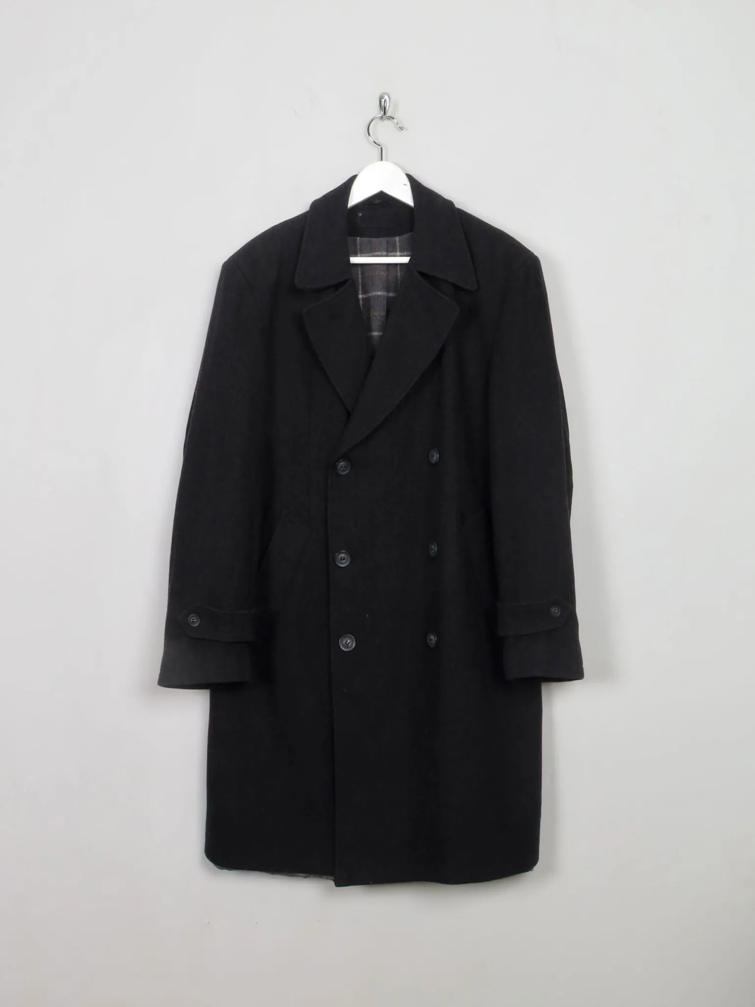 Men's Vintage Short Grey Wool Coat L