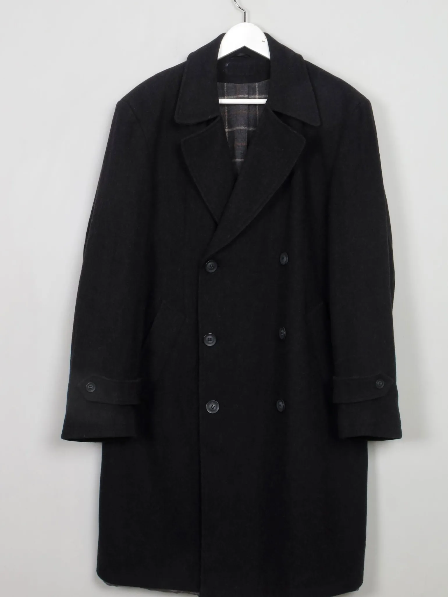 Men's Vintage Short Grey Wool Coat L