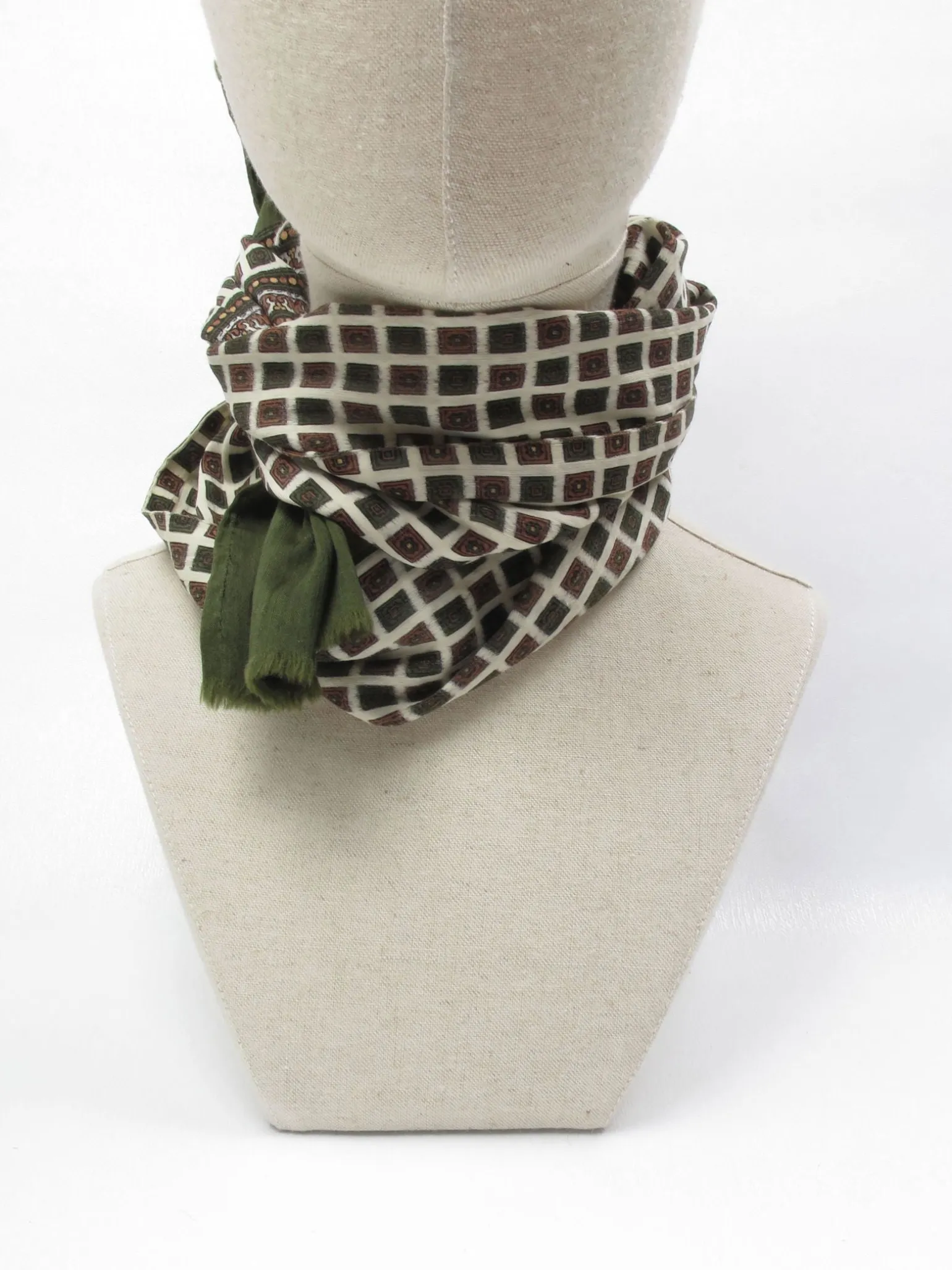 Men's Vintage Silk & Wool Scarf/ Cravat