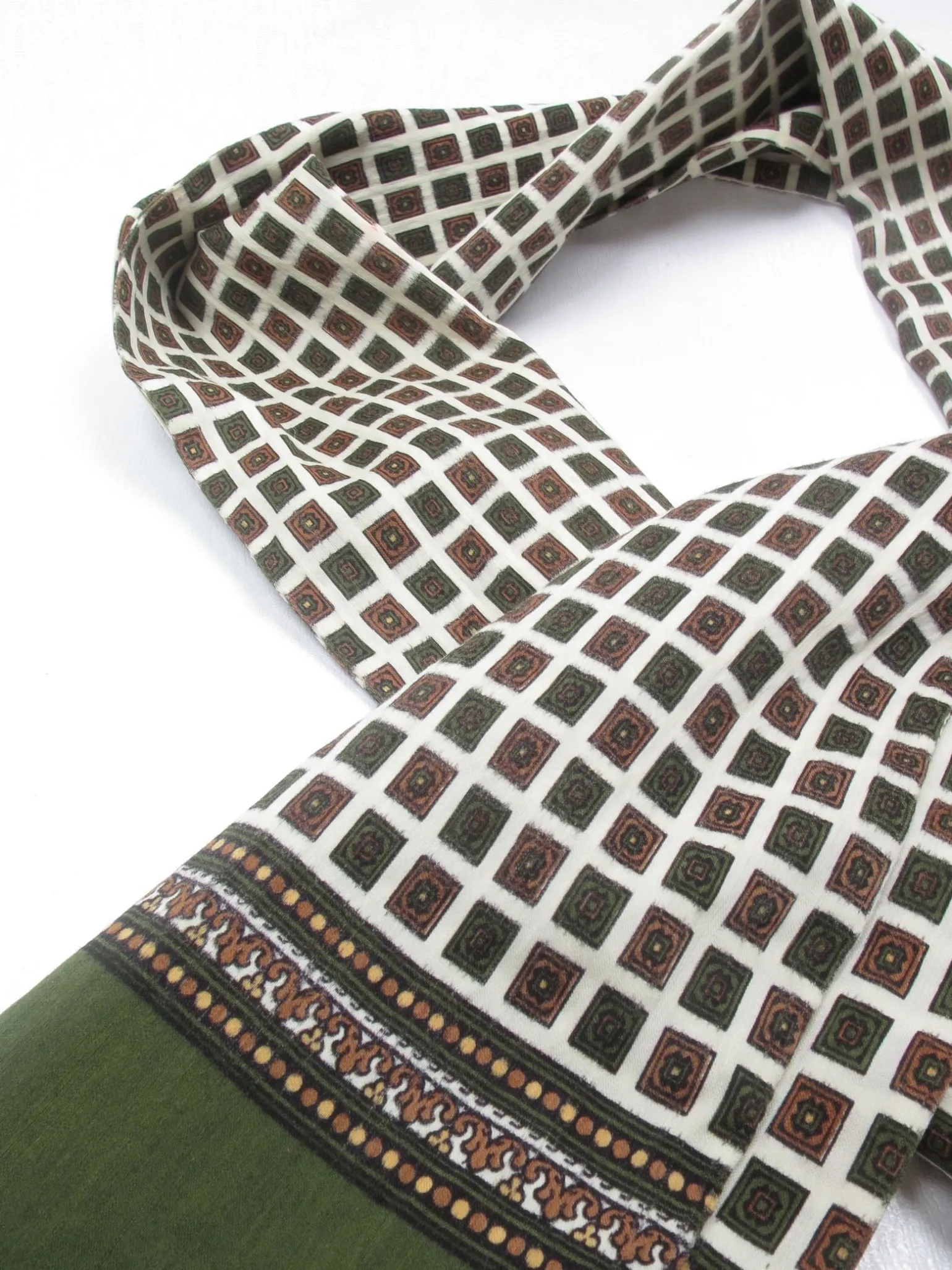 Men's Vintage Silk & Wool Scarf/ Cravat