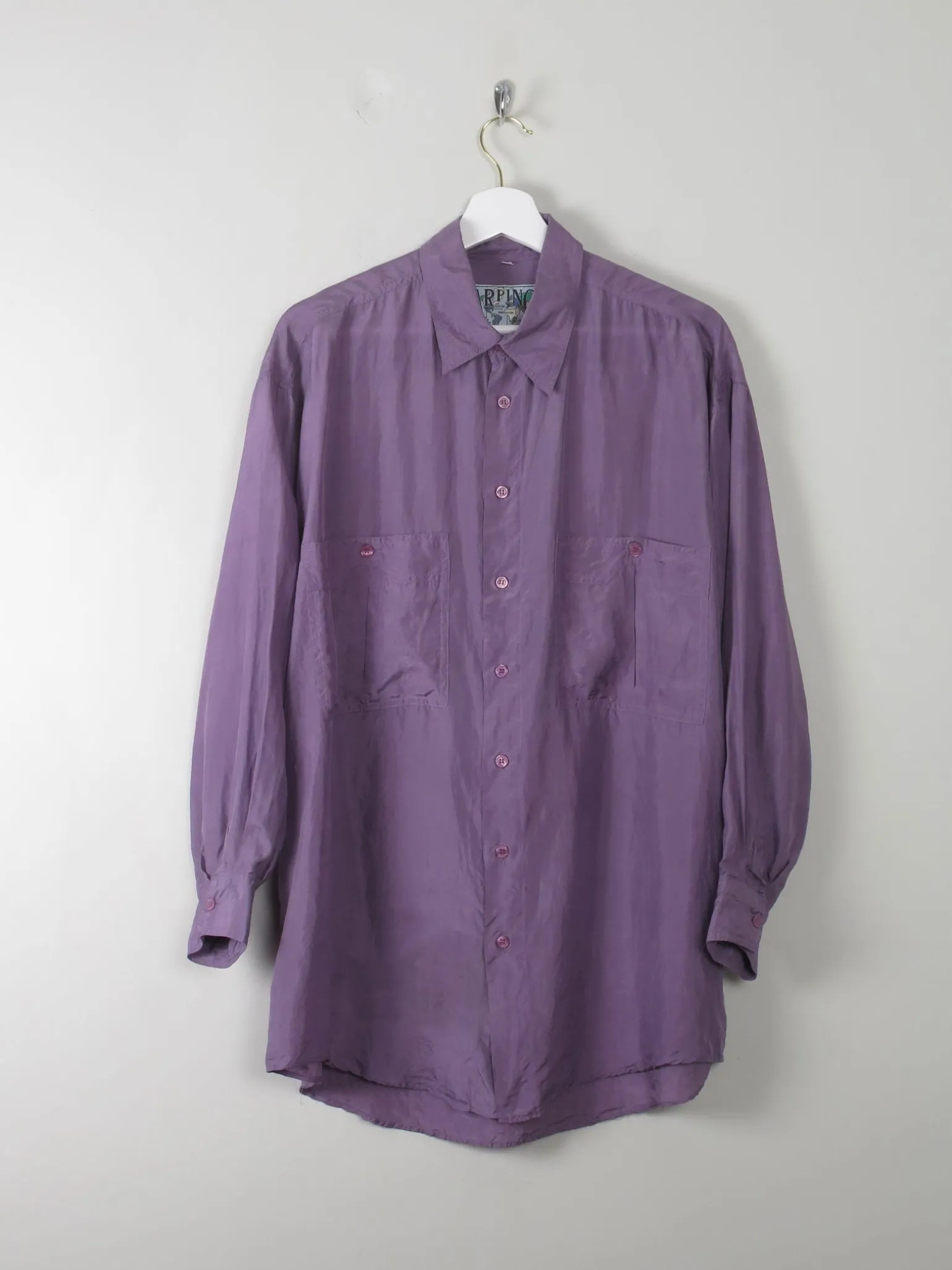 Men's Vintage Silk Mauve/Lilac Shirt M
