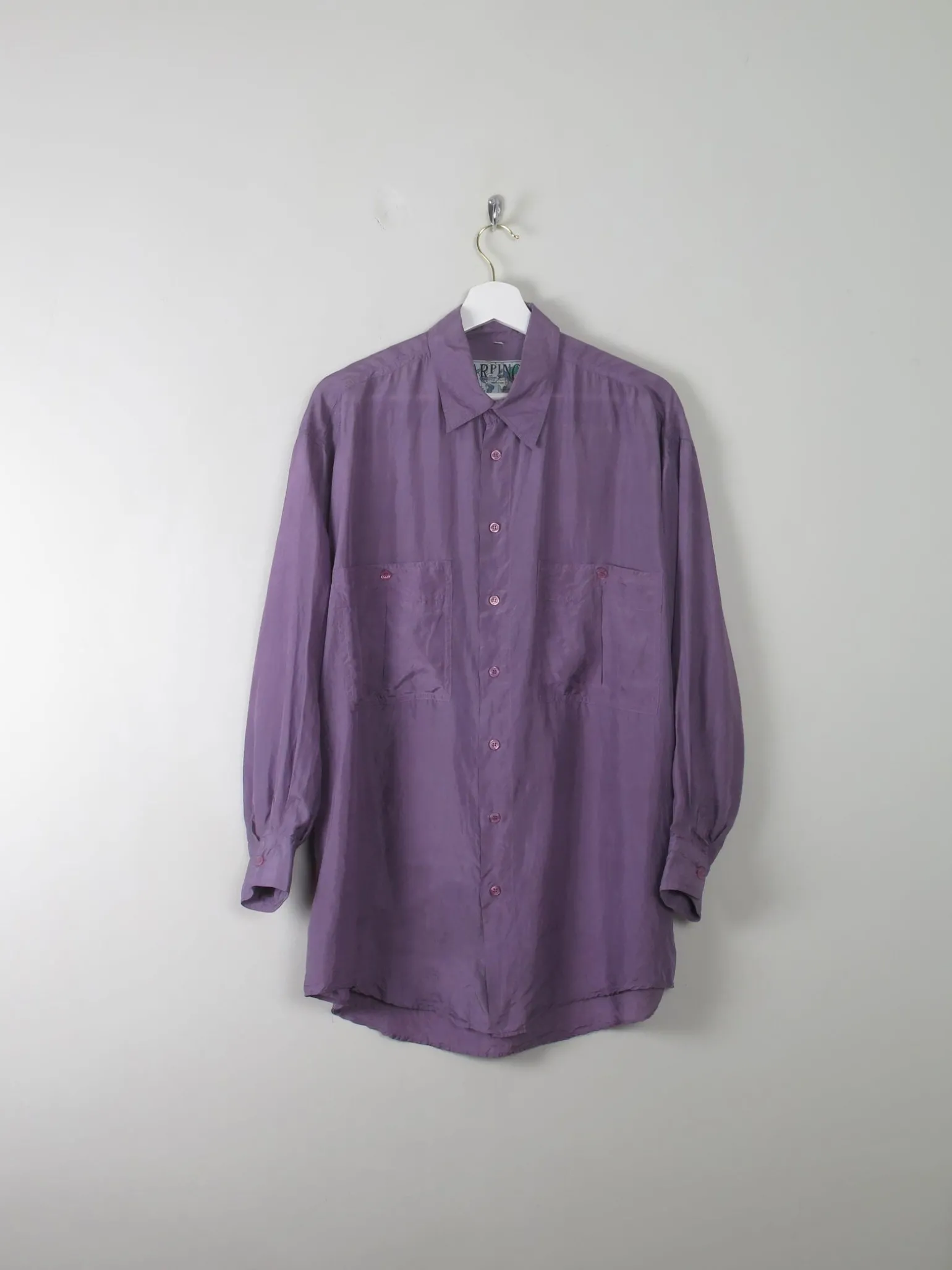 Men's Vintage Silk Mauve/Lilac Shirt M