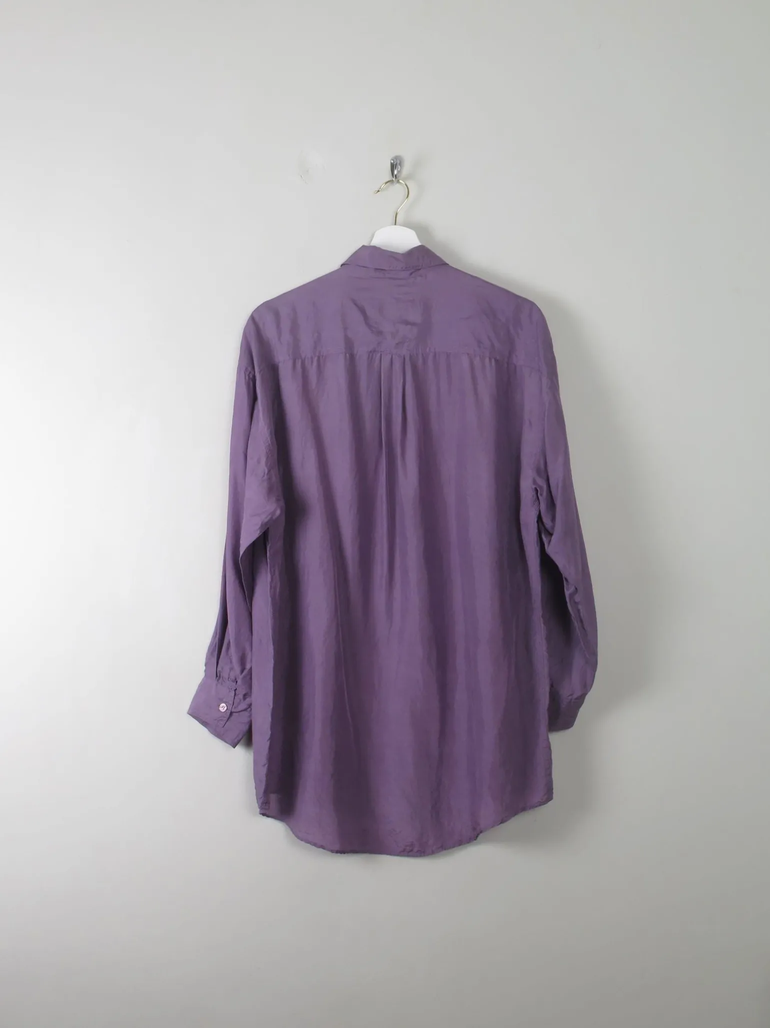 Men's Vintage Silk Mauve/Lilac Shirt M