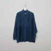 Men's Vintage Silk Navy Shirt XL