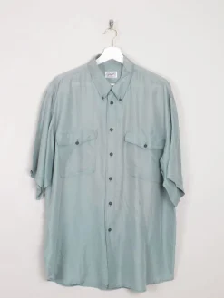Men's Vintage Silk Shirt Sage Green L/XL