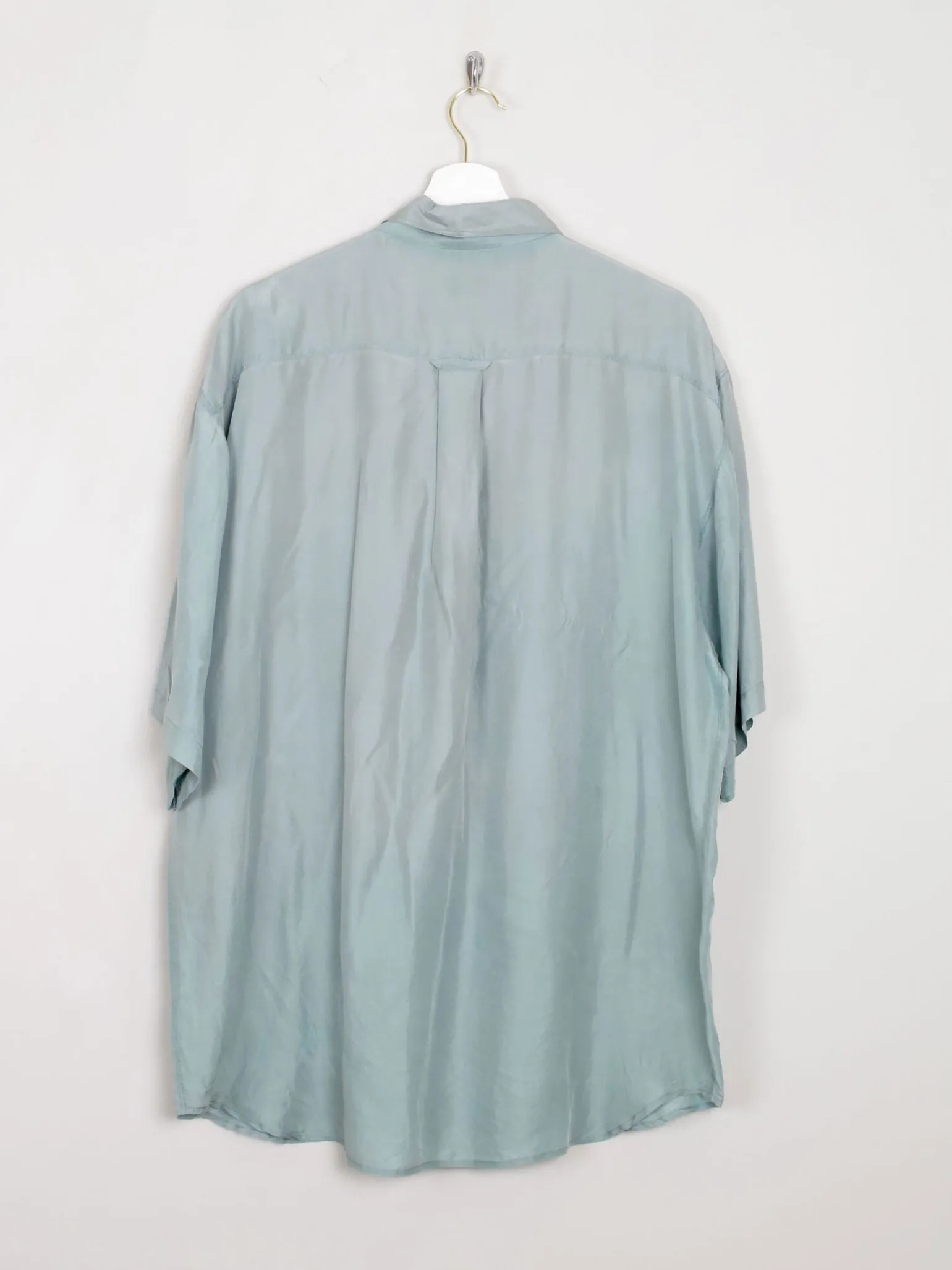 Men's Vintage Silk Shirt Sage Green L/XL