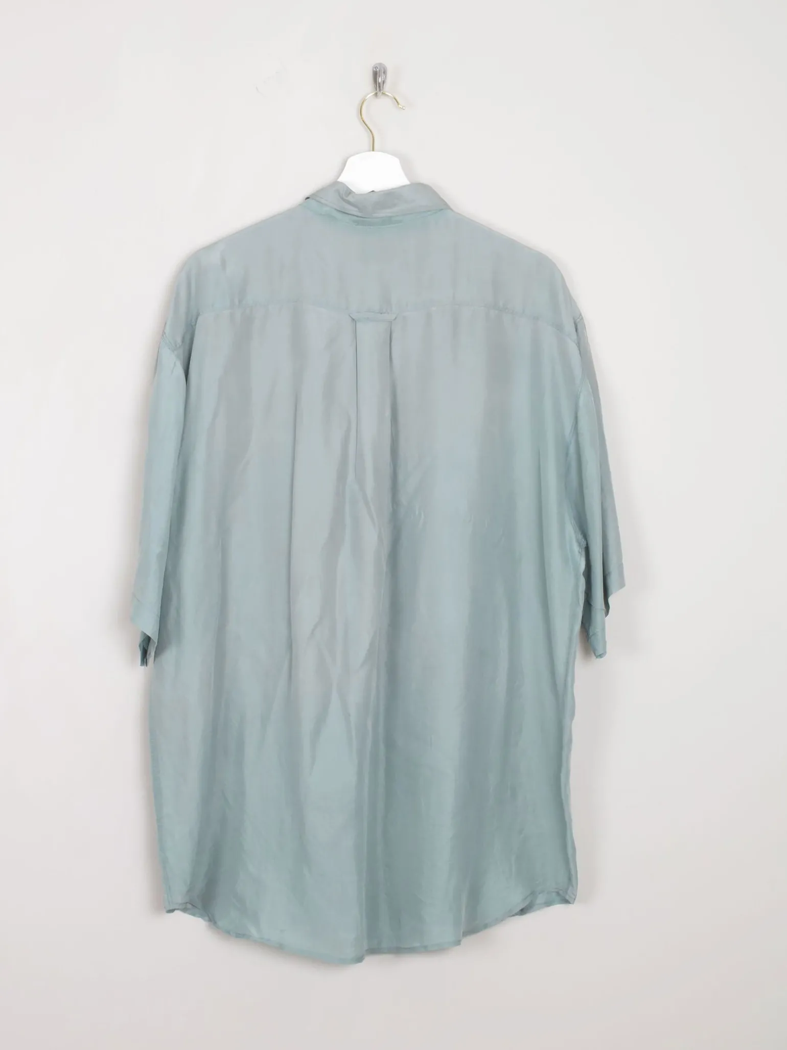 Men's Vintage Silk Shirt Sage Green L/XL