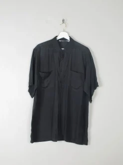 Men's Vintage Silk Short Sleeved Shirt L