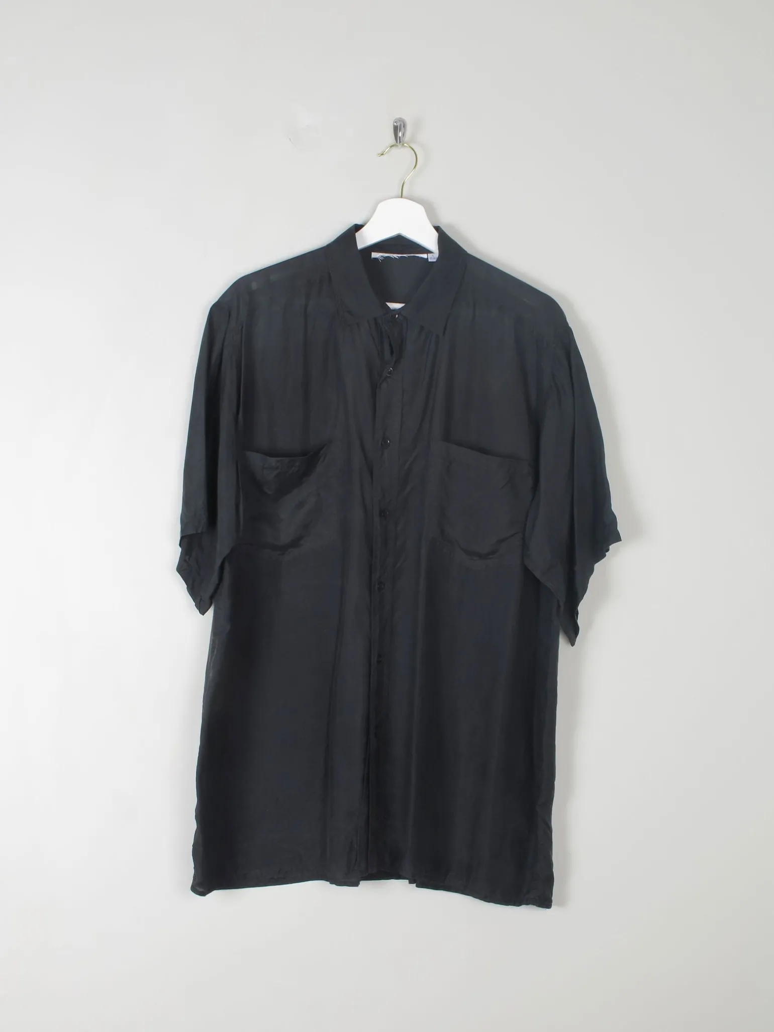 Men's Vintage Silk Short Sleeved Shirt L