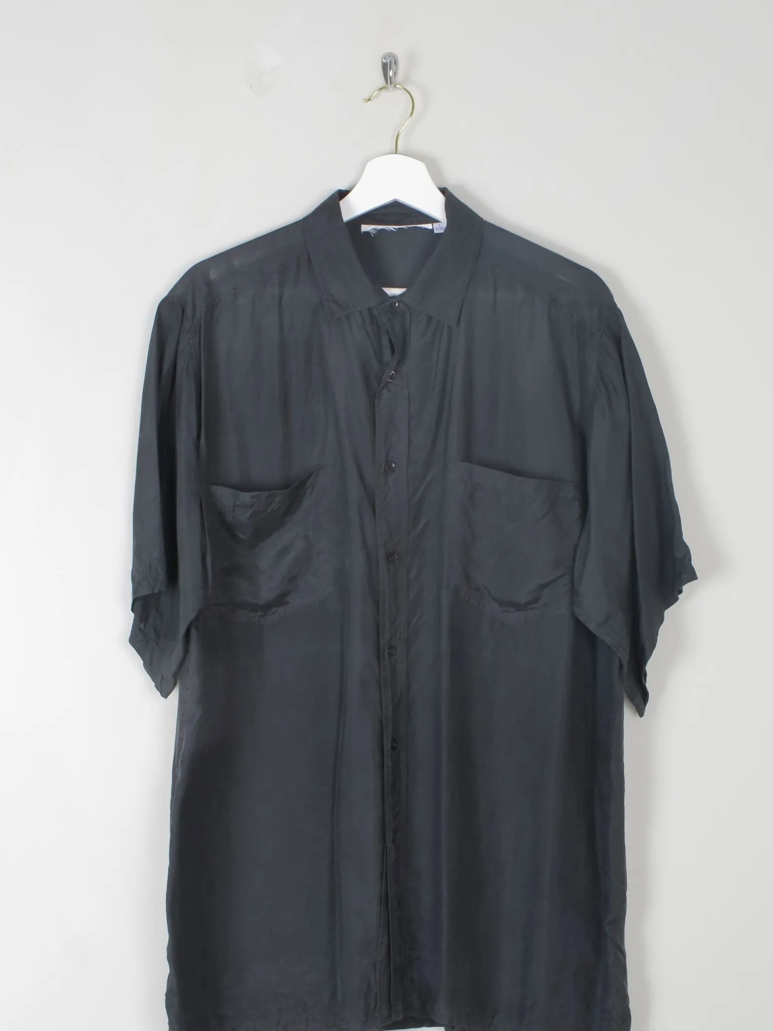 Men's Vintage Silk Short Sleeved Shirt L