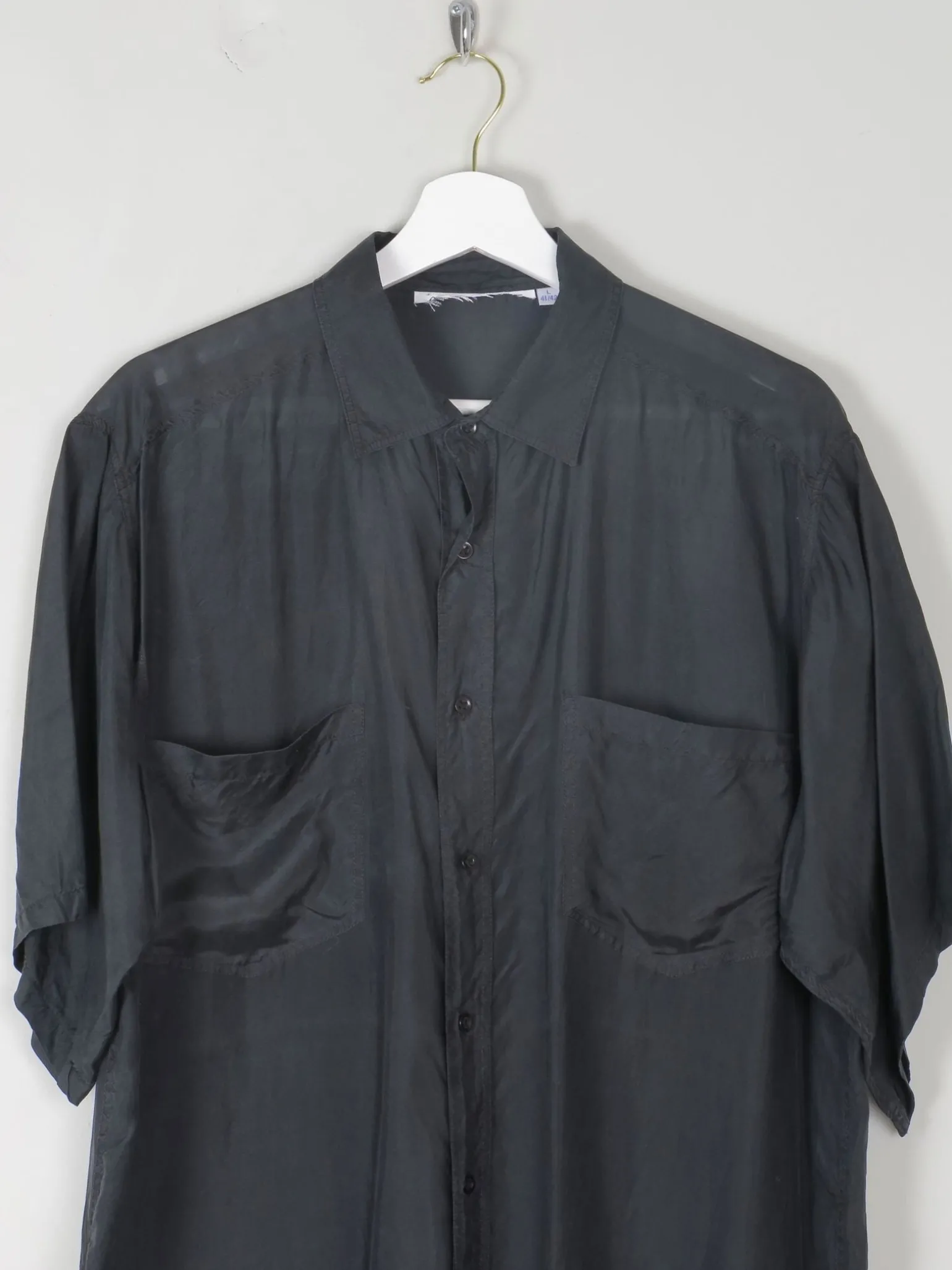 Men's Vintage Silk Short Sleeved Shirt L