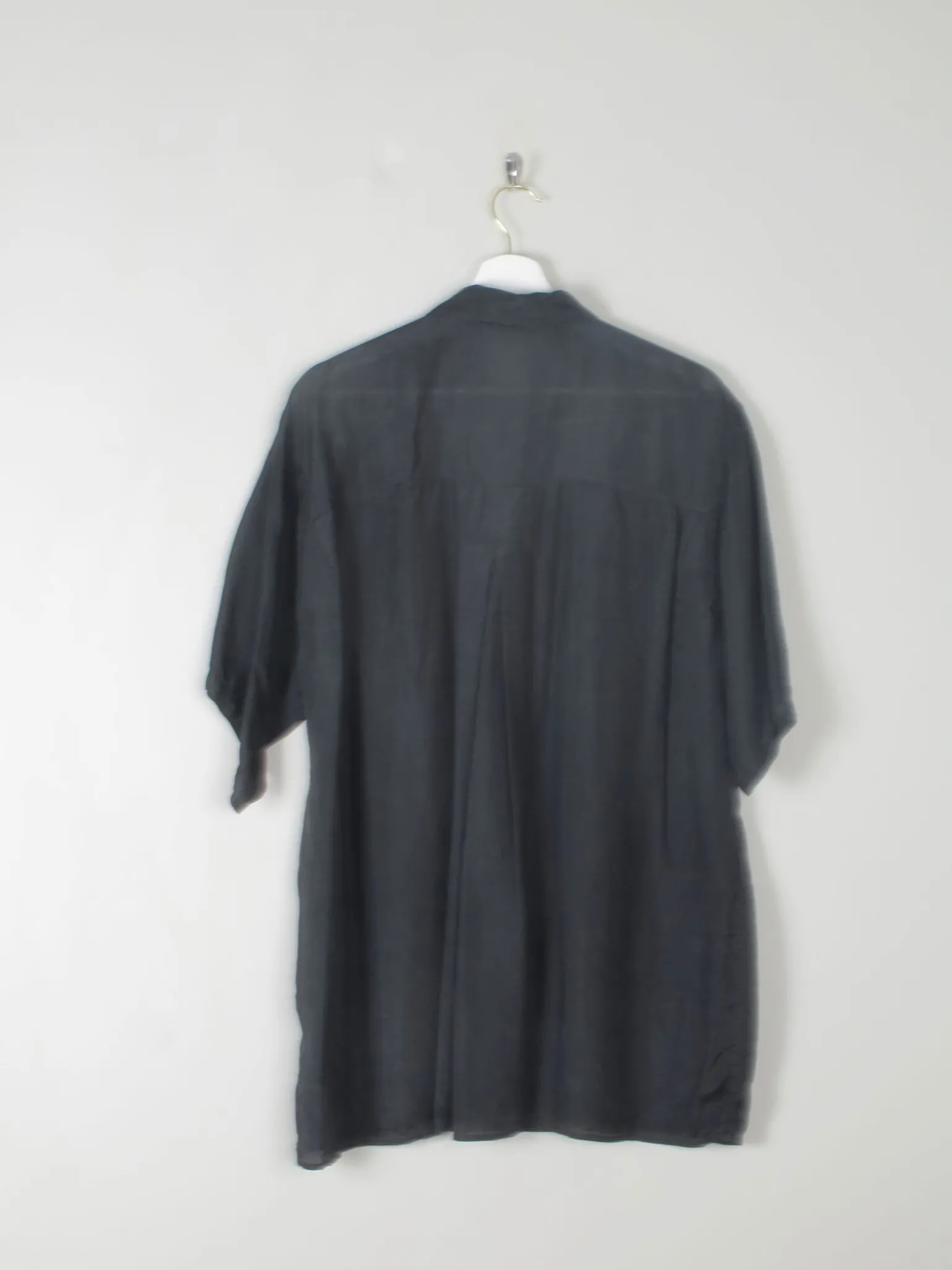 Men's Vintage Silk Short Sleeved Shirt L