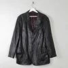 Men's Vintage Soft Black Leather Jacket XL