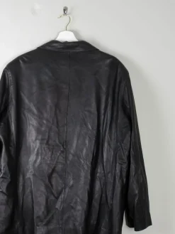 Men's Vintage Soft Black Leather Jacket XL