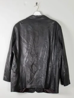 Men's Vintage Soft Black Leather Jacket XL