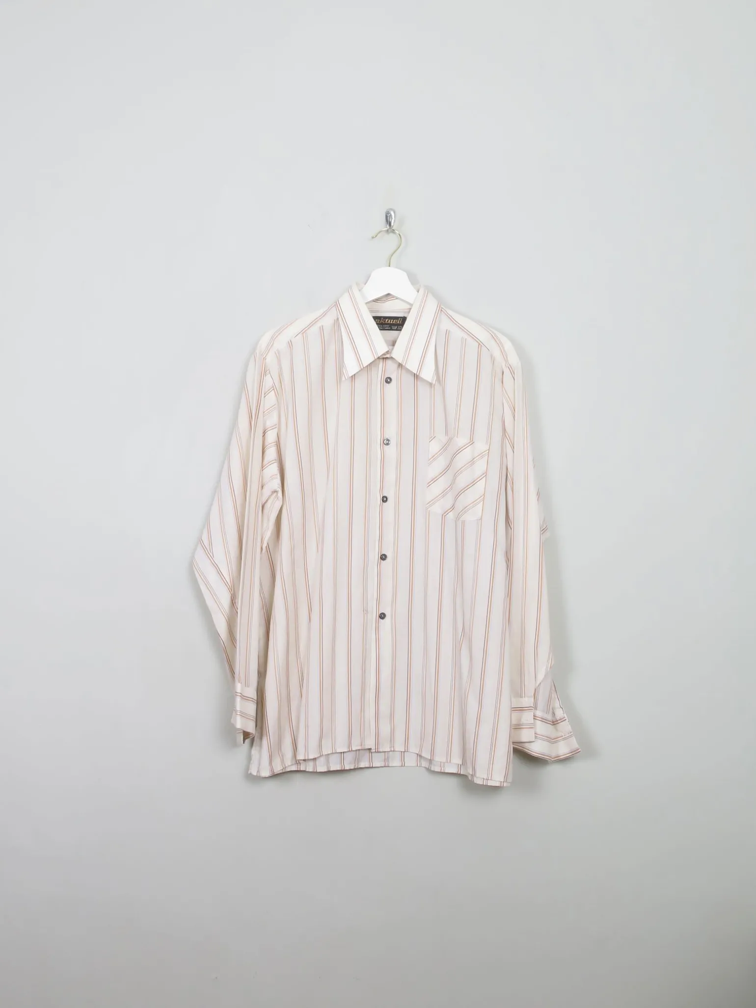 Men's Vintage Striped 1970s Shirt XL