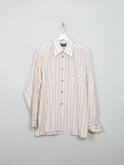 Men's Vintage Striped 1970s Shirt XL
